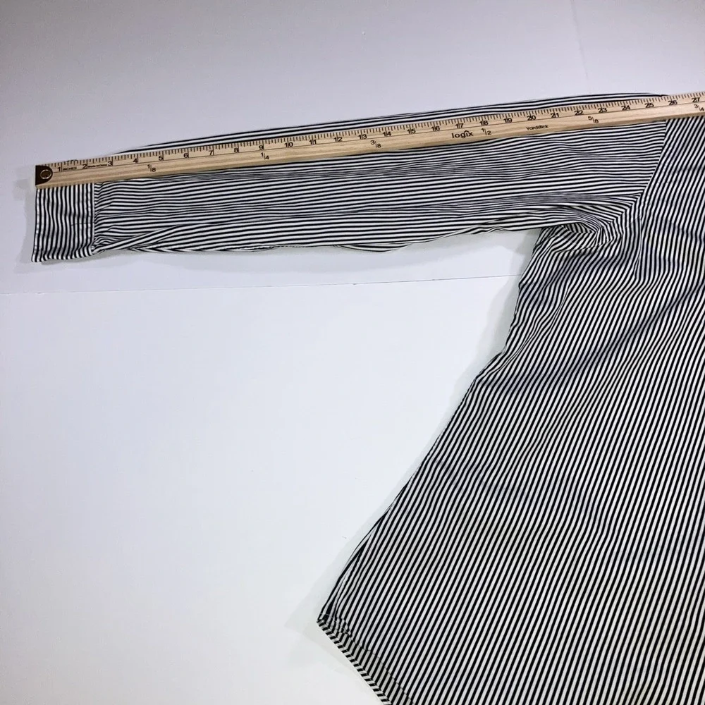 Polo Ralph Lauren Shirt Mens XL Black White Stripe Custom Fit Button Down